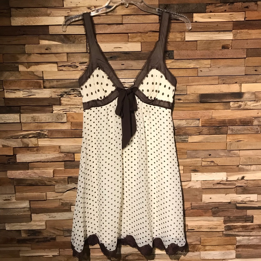 BCBG Max Azria Chiffon Polka Dot Babydoll Dress